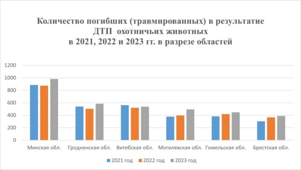 Стало больше почти на 12%. Подробная статистика ДТП с участием диких животных в Беларуси за 2023 год Стало больше почти на 12%. Подробная статистика ДТП с участием диких животных в Беларуси за 2023 год